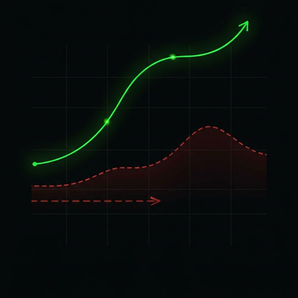 Quality trajectory comparison - Orbit improving upward vs traditional declining downward over time